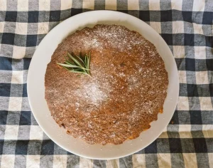 Anzac biscuit cake on a tablecloth